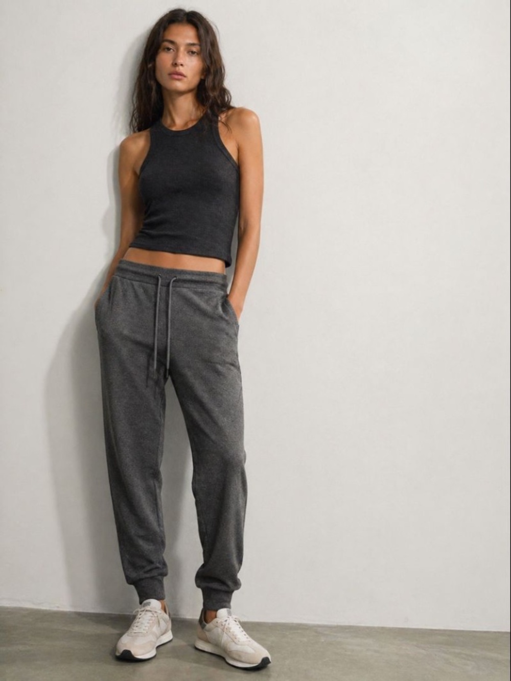 Zara Gray Knit Joggers - size Small